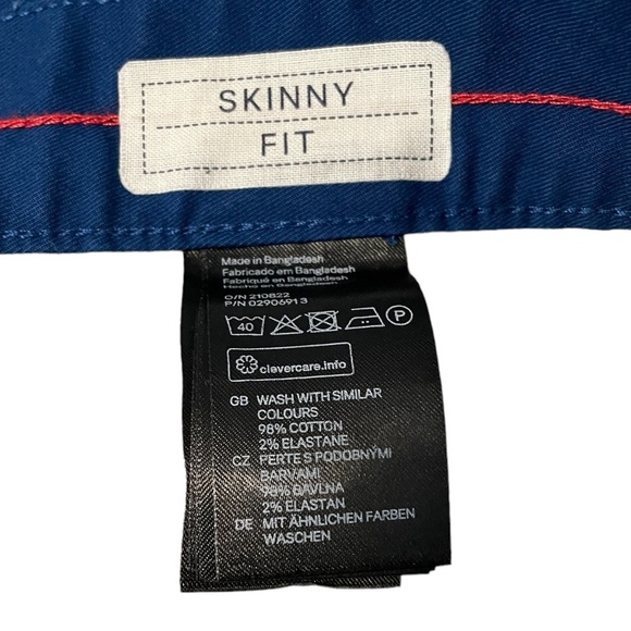 Men’s H&M Dark Blue Skinny Fit Cotton Chinos size 38 - Picture 5 of 10